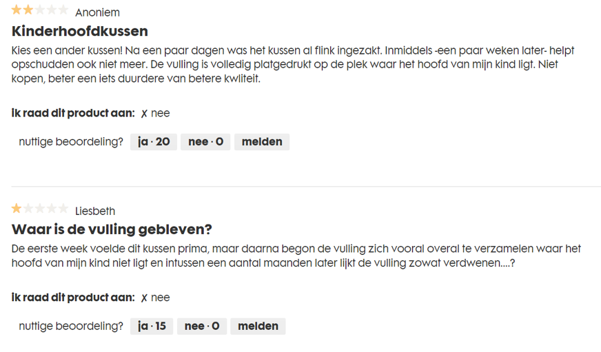 Kinderkussen ervaringen